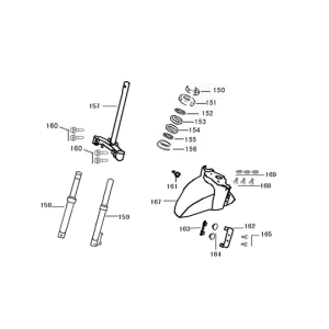 Garde boue fourche avant Killerbee VXL 125cc argent