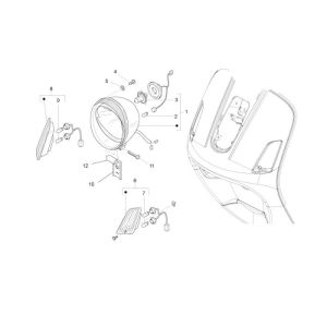 Optique de phareVespa LXV 2 temps gris 780/A