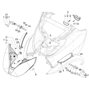 Feux avant - Clignotants Piaggio MP3 300LT Sport 2009-2014