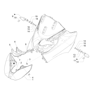 Feux avant - Clignotants MP3 500 LT Sport 2014-2016