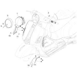 Feux avant - Clignotants Vespa GTS 125 4T E5 ABS 2021 (EMEA)