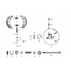 Moyeu de roue avant - Mâchoires de frein Zundapp 529 tous types