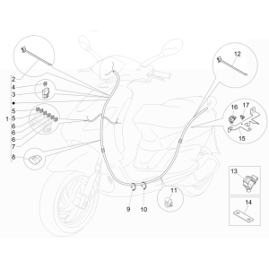 Groupe de câbles principal : Piaggio Fly 125 4 temps 3V IE E3