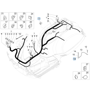 Groupe de câbles principal Vespa GTS 125 4T E5 ABS 2021 (EMEA)