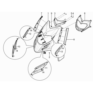 Capot avant du Piaggio Typhoon 50 2 temps Euro 3 2011