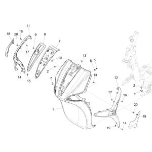 Plaque avant Piaggio Liberty 125 4 temps 3V IE ABS (IGET Euro 5)