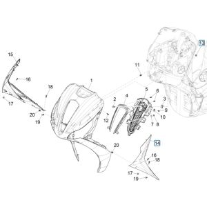 Plaque avant du Piaggio Medley 125 ABS E5 2021-2022 (EMEA)