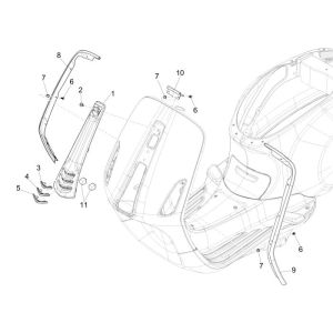 Cadre Vespa Sprint orange 890/a