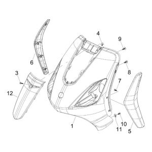 Tablier avantPiaggio Fly 2 temps noir 94