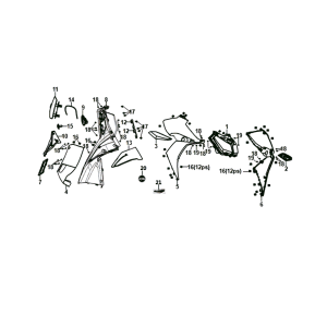 Feux clignotants plaque intérieure Sym Jet 14 blanc (WH-006)