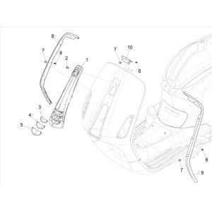 Plaque avant - Cadre décoratif Vespa Elettrica 25/KMH SCH E5 2021 (EMEA)