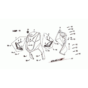 PLAQUE INTÉRIEURE/CLIGNOTANTS Sym Orbit II Euro 4 Matt Grey