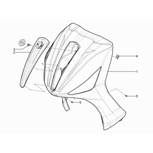 Plaque avant Piaggio Beverly 350 E3 Sport Touring 2013-2014 noir mat 93/B