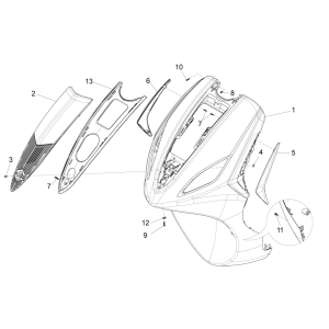 Plaque avant Piaggio Fly 125 4 temps 3V IE E3