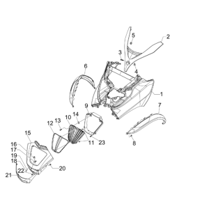Plaque avant Piaggio MP3 300LT Sport 2009-2014 étoile blanche 595
