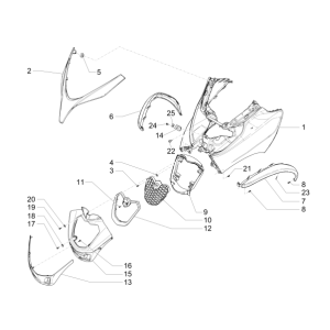Face avant Piaggio MP3 500 LT Sport 2014-2016 bleu