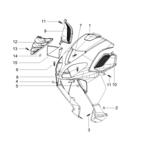 Plaque avant Piaggio NRG Power DD 2007-2017 noir brillant 94