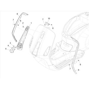 Plaque avant pour Vespa Sprint 125 4T 3V IE ABS E5 2021 (EMEA)