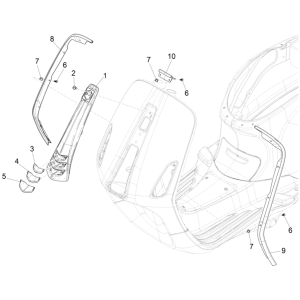 Plaque avant de la Vespa Etrica 45 km/h E5 2021 (EMEA)