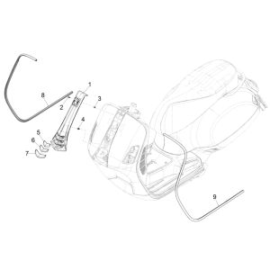 Plaque avant de la Vespa GTS 125 4T E5 ABS 2021 (EMEA)