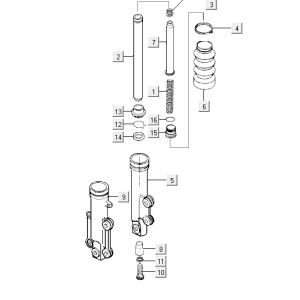 Pied avant Kymco Vitality 2t ac rouge
