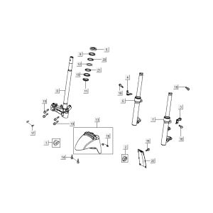 garde-boue avant Kymco Sento 4 temps Blanc