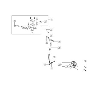 frein avant Kymco Agility RS 4 temps rouge