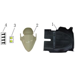 Garde boue avant - Carénage inférieur China Fly blanc