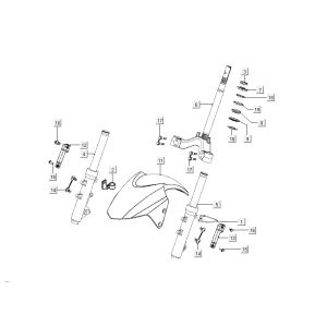 Garde-boue avant - Fourche avant Kymco New Dink 4 temps or