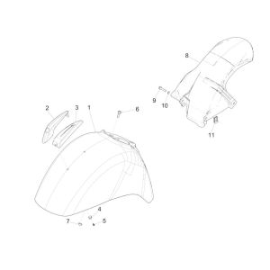 Garde boue avant GTS 125 IE jaune citron 928/A