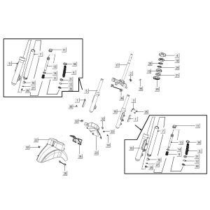 Fourche avant Kymco Like à partir de 2018 noir mat