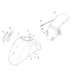 Garde-boue avant Vespa GTS 125 4 temps IE ABS Euro4 2016-2018