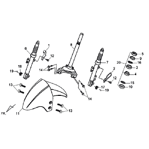 Garde boue avant Headset fourche avant Sym Symphony SR (GY010U) gris mat