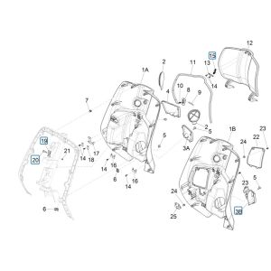 Boîtier avant- Plaque anti-protection Vespa Primavera 125 4T 3V IE ABS