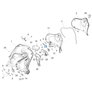 Coque avant Piaggio Fly 125 4 temps 3V IE E3