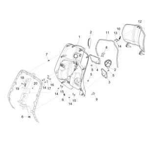 Tablier Vespa Sprint blanc