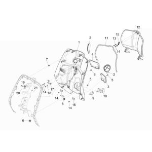 Tablier Vespa Primavera 4 temps 4 soupapes bleu minuit 222