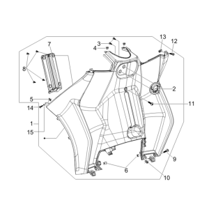 Coque avant - Plaque anti-protection Piaggio MP3 300LT Sport 2009-2014