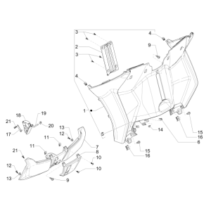 Coque avant - Plaque anti-protection Piaggio MP3 500 LT Sport 2014-2016