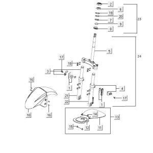 Garde-boue avant Kymco Agility Fat 12' 4 temps bleu