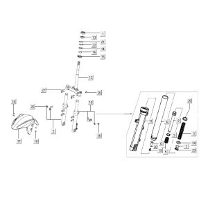 garde boue fourche avant Kymco Agility RS 4 temps blanc 11