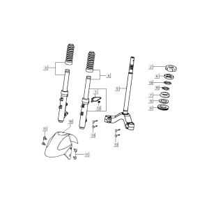 garde boue fourche avant Kymco Grand Dink 2 temps Silver