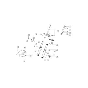 garde boue fourche avant Kymco Super8 4 temps à partir de 2009 rouge