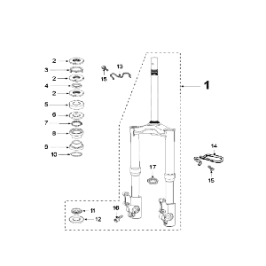 Fourche avant - Jeu de direction Peugeot Speedfight 3 AC Bleu