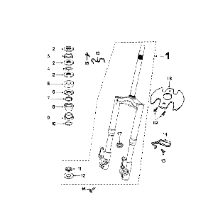 Fourche avant - Headset Peugeot Speedfight 4 4 temps Bleu/Noir