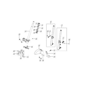Fourche avant - Garde-boue Kymco New Sento 4 temps 50i bleu
