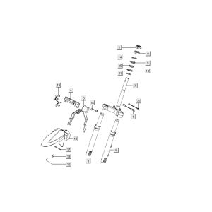 Fourche avant - garde-boue Kymco People S 4 temps blanc