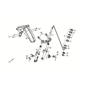 Voorvork - voorbord - balhoofdstel Sym Crox 50 E3 WIT (WH-8018P)
