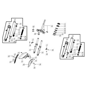 fourche avant AGILITY 16+ 4T 200i Matt Metallic Silver
