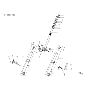 Fourche avant AGM Venom noir